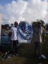 An entry to the Cellink kite-flying competition in National Park yesterday. (Gaulbert Sutherland photo)