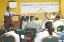 Commissioner-General of the Guyana Revenue Authority Khurshid  Sattaur speaking at the opening of the seminar on ‘Combating Illicit Products in Guyana’, at Cara Lodge last week.