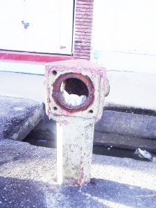 A hydrant at Robb Street close to the Police Consumers Co-op building. 