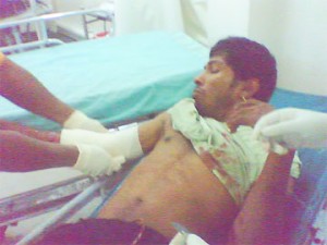Ramdat Singh receiving treatment at the hospital