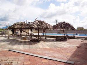 A view of the swimming pool area at the Aracari Resort.