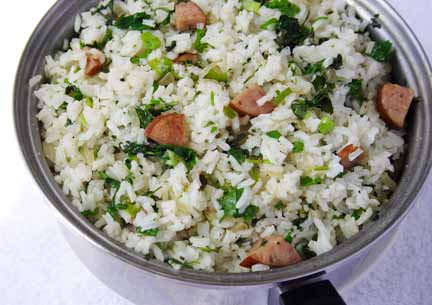 Rice Pilaf with Italian Sausages & Cilantro (Photo by Cynthia Nelson)