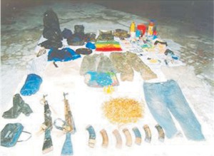 Some of the items found (police photo)