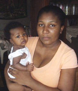 Still a dream: Michael Pratt’s wife Unika holding their four-month-old daughter Yezudah. 