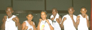 OFF TO CABA! Six of the boxers who will be participating at the Caribbean Amateur Boxing Association’s (CABA) cadets, juniors and females championships in Trinidad this evening.
