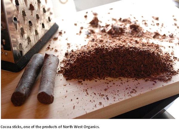 Cocoa sticks produced by North West Organics (GINA photo)