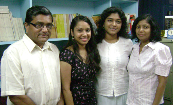 From left Bhagwandin Laljie, Sudarshanie Laljie, Varshni Singh and Rohini Laljie