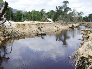 A mined out portion of the Arau River. This is at one of the farthest mines up the river. 