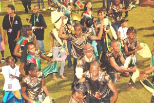 Revellers in the Carifesta finale (Photos by Jules Gibson).