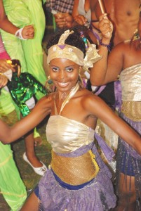 This St Kitts reveller lit up proceedings with her smile.       