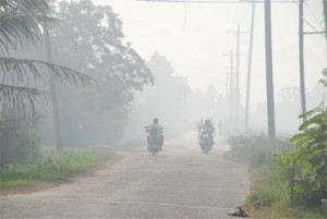 The smoke from the landfill shrouding commuters 