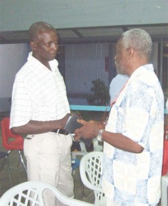 Charles Sobers (left) and Ben Hansen, two members of the newly formed English Literature Teachers’ Association at the inaugural meeting on Friday.