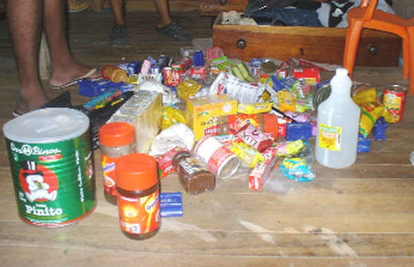  Stolen items that were stashed in a bedroom of one of the guards.