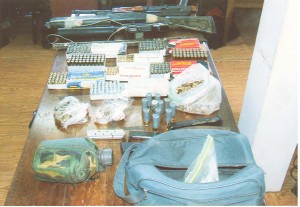 The weapons and ammo found (Police photo)