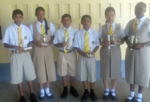 All on their way to QC - a few of the Grade Six Assessment awardees.