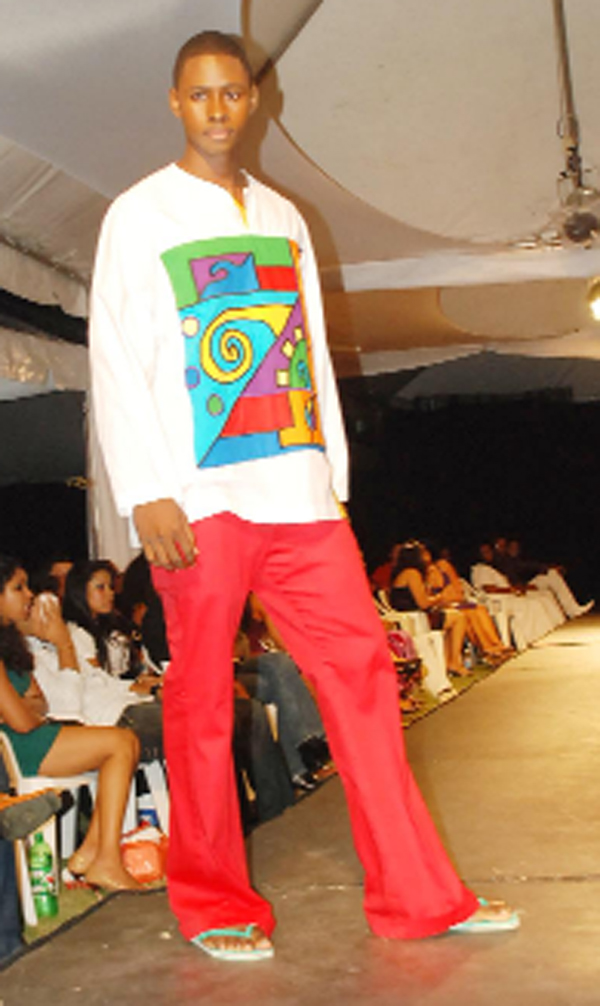 Men’s wear from Trinidadian designer Robert Young’s collection, “The Cloth.”    