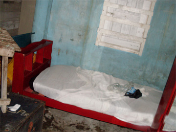 The room in the small and dirty apartment at Craig, East Bank Demerara, where Noelina Prospere-Medor was found.