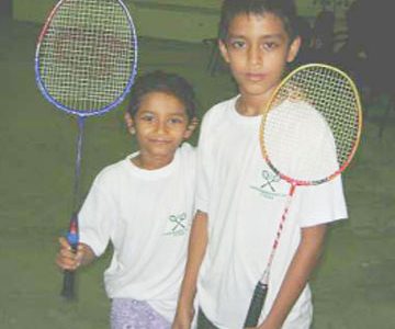 Double Champions: Six –year-old Priyanna Ramdhani and 10-year-old Narayan. 