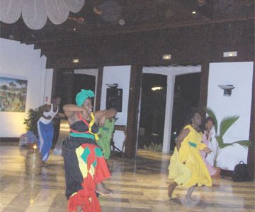 Women in Guadeloupe performing a Creole dance.  