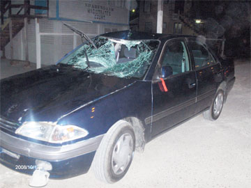 The car after the accident 