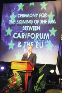 EC Vice-President for Administrative Affairs, Audit and Anti-Fraud Siim Kallas speaking yesterday at the signing ceremony.  