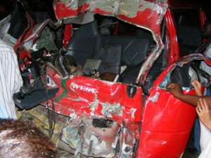 The mini-bus involved in the accident