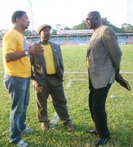 Kashif, Klass and Shangai at the Andre Kamperveen Stadium, Suriname