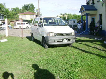 The Guysuco vehicle at the Wales Police Station yesterday. 