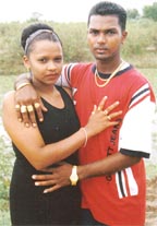 Juliet Mohabir with her husband, Looknauth Sookdeo shortly after they were married three years ago.