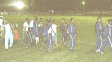 In this Kizan Brumell photo a few athletes from the East Georgetown District are seen making their way to the Mackenzie Sports Club ground’s exit.
