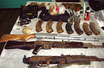 The weapons and other items that the bandits had in their possession.