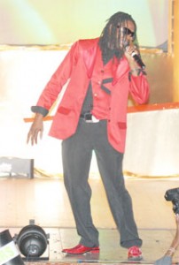 Singer Fojo belts out one of his numbers at the Accolades on Sunday night last. Fojo had the most nominations but failed to win an award. (Photo by Obrey James)  
