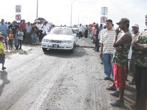 The asphalted Crab Island road that was hurriedly fixed to facilitate yesterday’s opening  