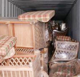 The furniture in the container   
