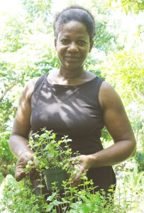  Eureka in her garden (Photo by Cynthia Nelson)  