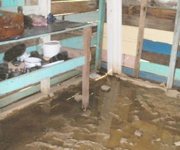 This is the state the flood has left Sharmilla Baksh’s kitchen in.   