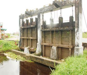 The Cunha Canal sluice on the East Bank  