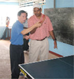 Minister of Culture, Youth and Sport Dr. Frank Anthony benefited from Chinese coach Chang Jian Hua’s expertise.    