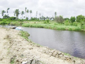 The canal that separates Dochfour from Plantation Hope. Land to the left and right of this canal will be cleared to facilitate the construction of the Relief Canal. 