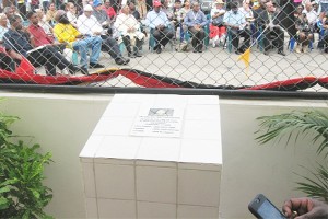  The plaque unveiled at the Bartica Police Station (GINA photo)   