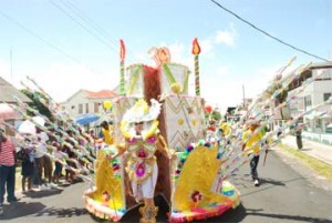 This cake celebrating Guyana’s 39th Republic Anniversary was part of yesterday’s annual Mashramani Float Parade. 