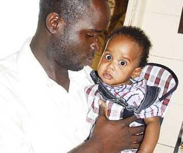 Marvin Bristol and his son Jonathan Nathaniel  Bristol.  (Barbados Nation photo)