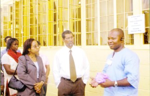 The GBTI wing being commissioned on February 17th. At centre is John Tracey – Director, Credit of the Bank.  