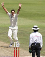 In an awesome performance with the ball, Mitchell Johnson took 3 for 37 from 16 overs to rattle South Africa .