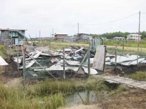 What is left of the Ganpats’ home. 