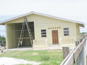 The recently painted building that will house the fire station.