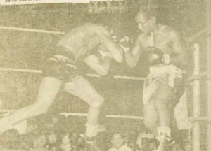 Caesar Barrow, left, and James Harper in the return bout. 