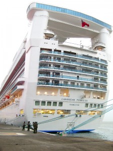 The Caribbean Princess Cruise Ship which was leased by the Trinidadian government for the Fifth Summit of the Americas.  