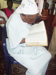 Blessed: Adina Capitus reads her Bible. 