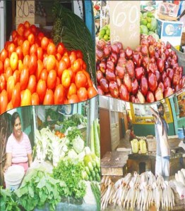 Food galore! A composite picture of Bourda and Stabroek Markets this week